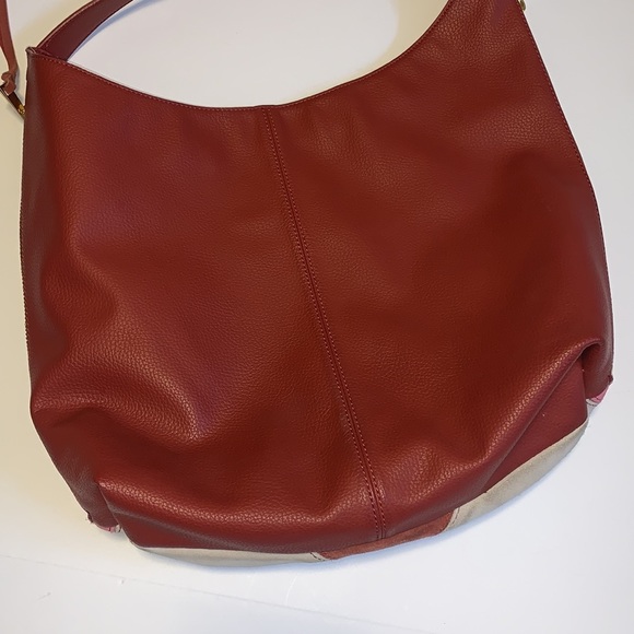 Dear Drew by Drew Barrymore Large Boho Argyle Patchwork Leather and Suede Purse - Picture 5 of 9